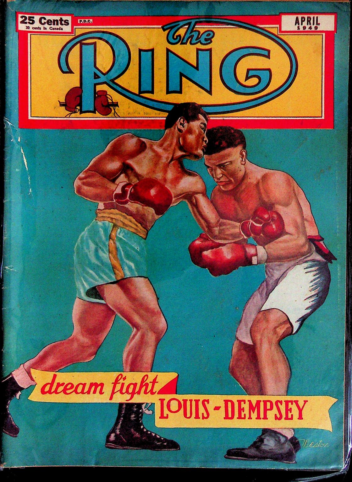 The Ring Jack Dempsey Joe Louis April 1949 Boxing Classics